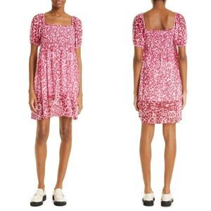 BAUM UND PFERDGARTEN Joliet Smocked Stretch Recycled Polyester Dress Size XS NWT